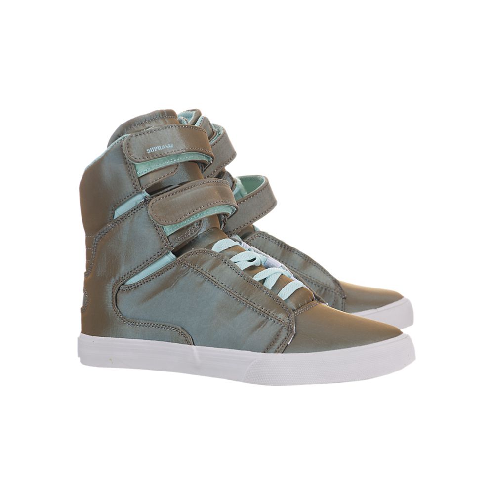 Baskets Montantes Supra Society Marron Bleu Blue Tint/White Femme | BDG-20653470